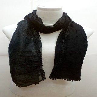 Premium Ari Diamond Lace Stole- Black